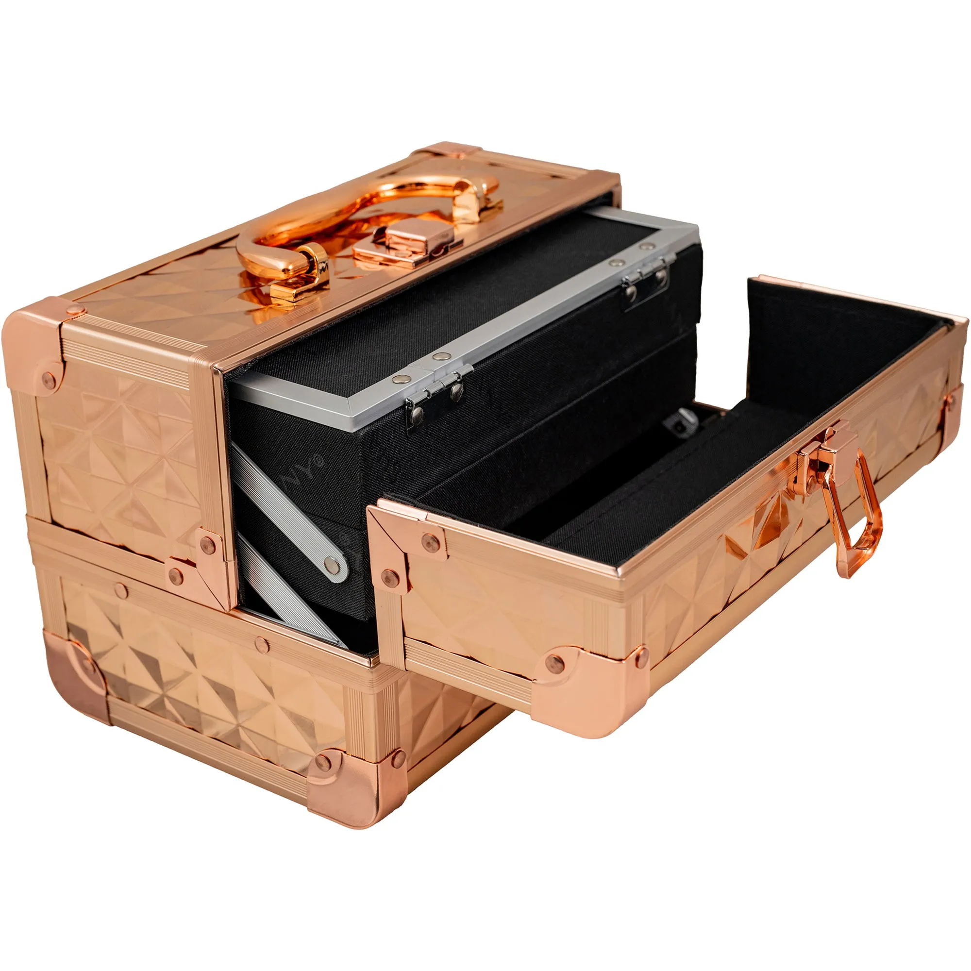 Chic Makeup Train Case with Mirror