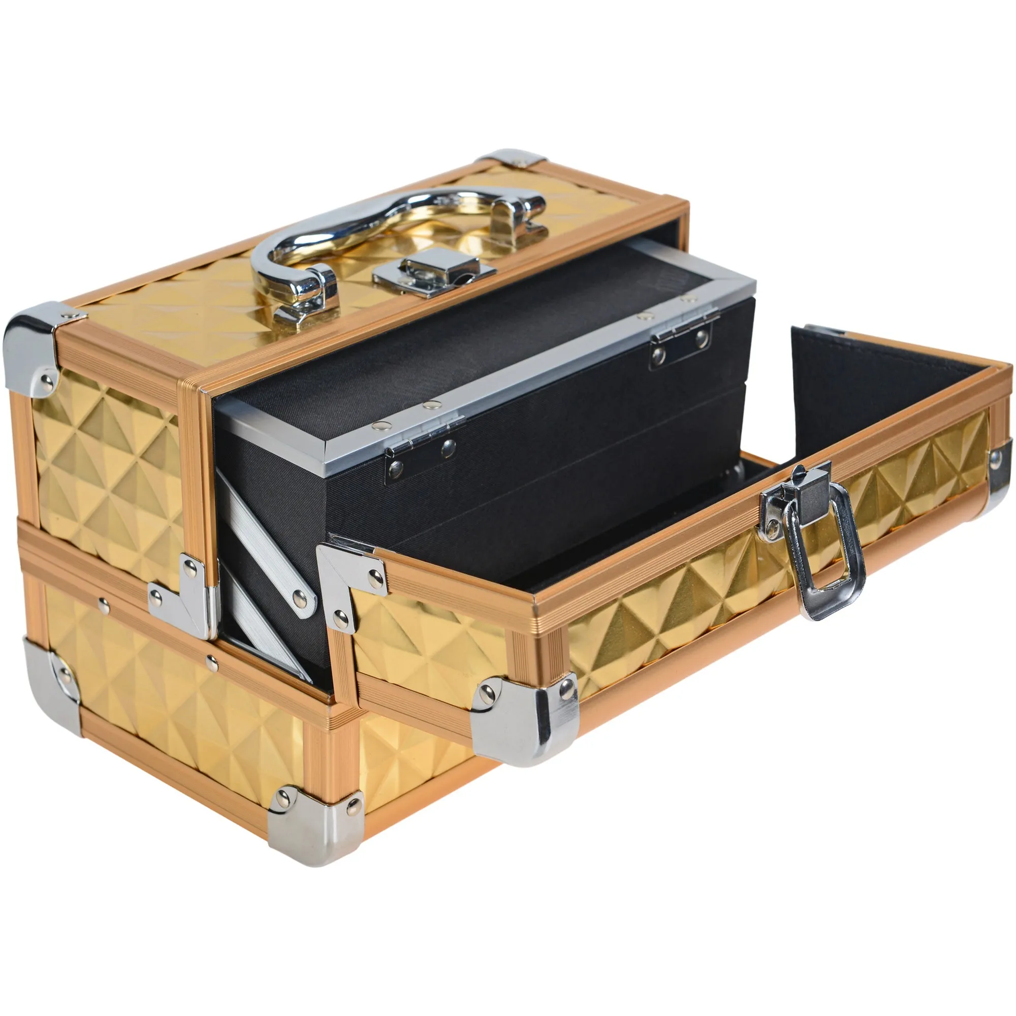 Chic Makeup Train Case with Mirror