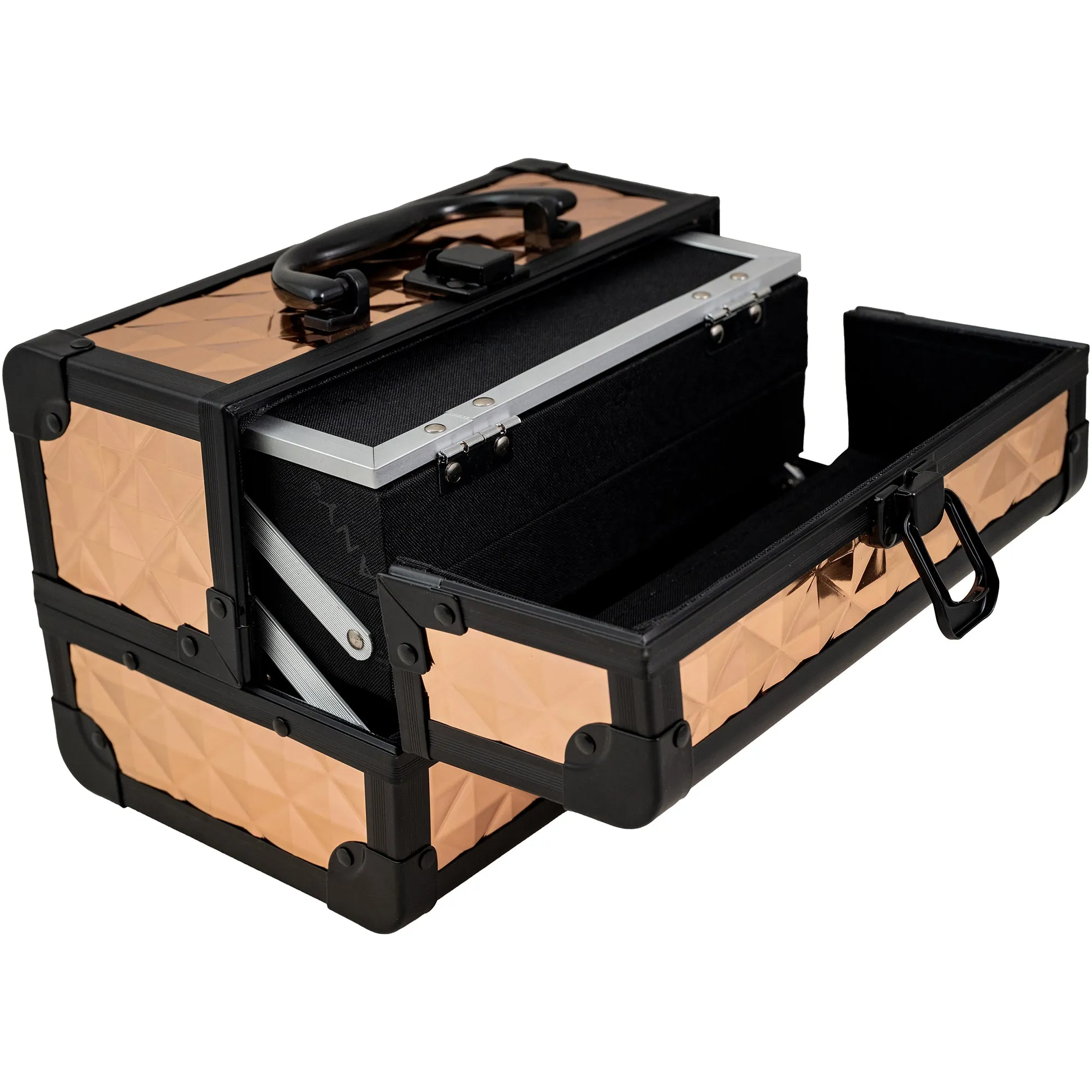 Chic Makeup Train Case with Mirror