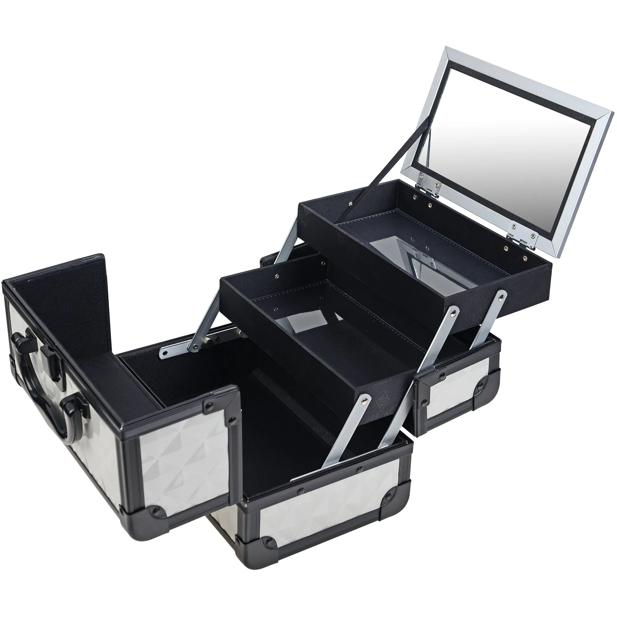 Chic Makeup Train Case with Mirror