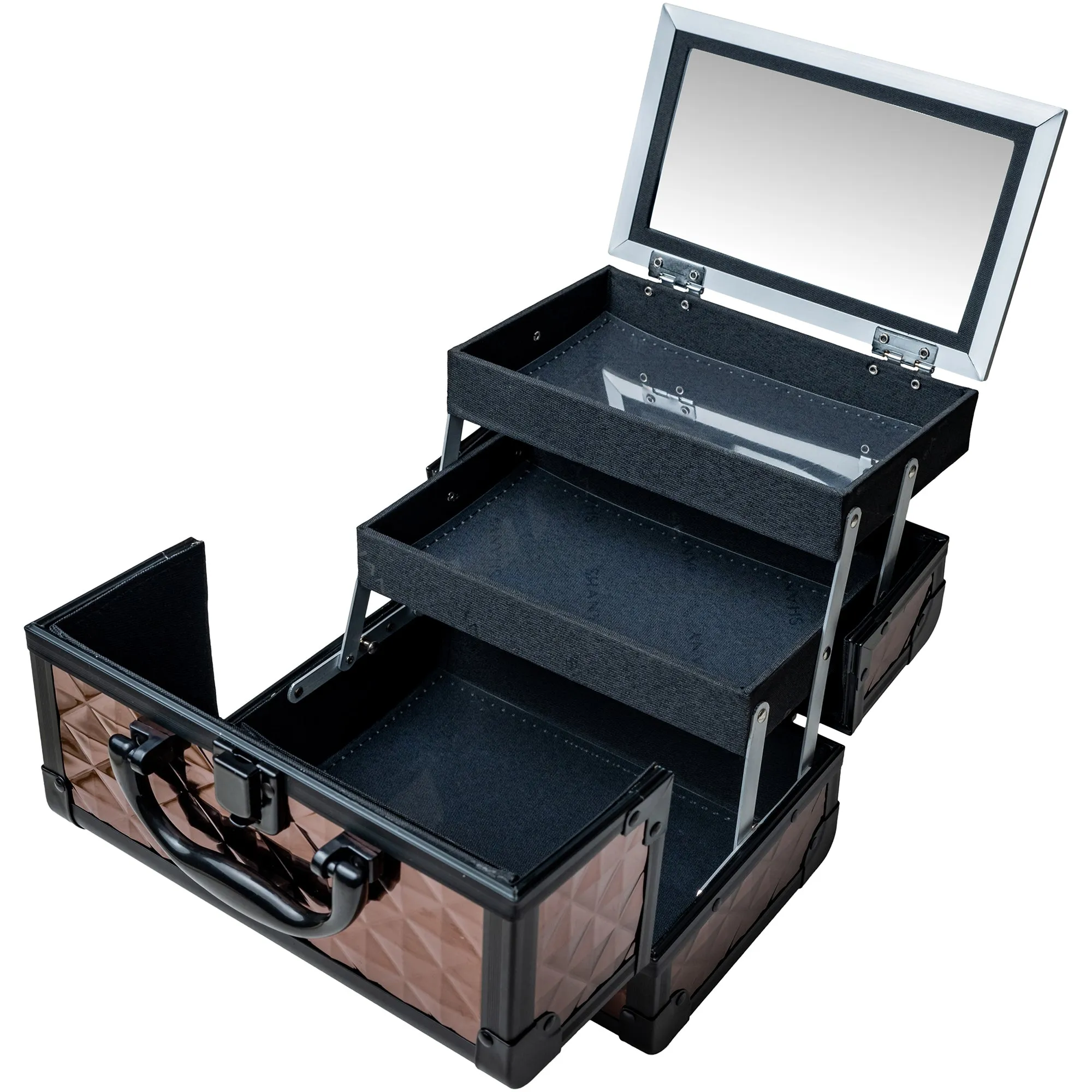 Chic Makeup Train Case with Mirror