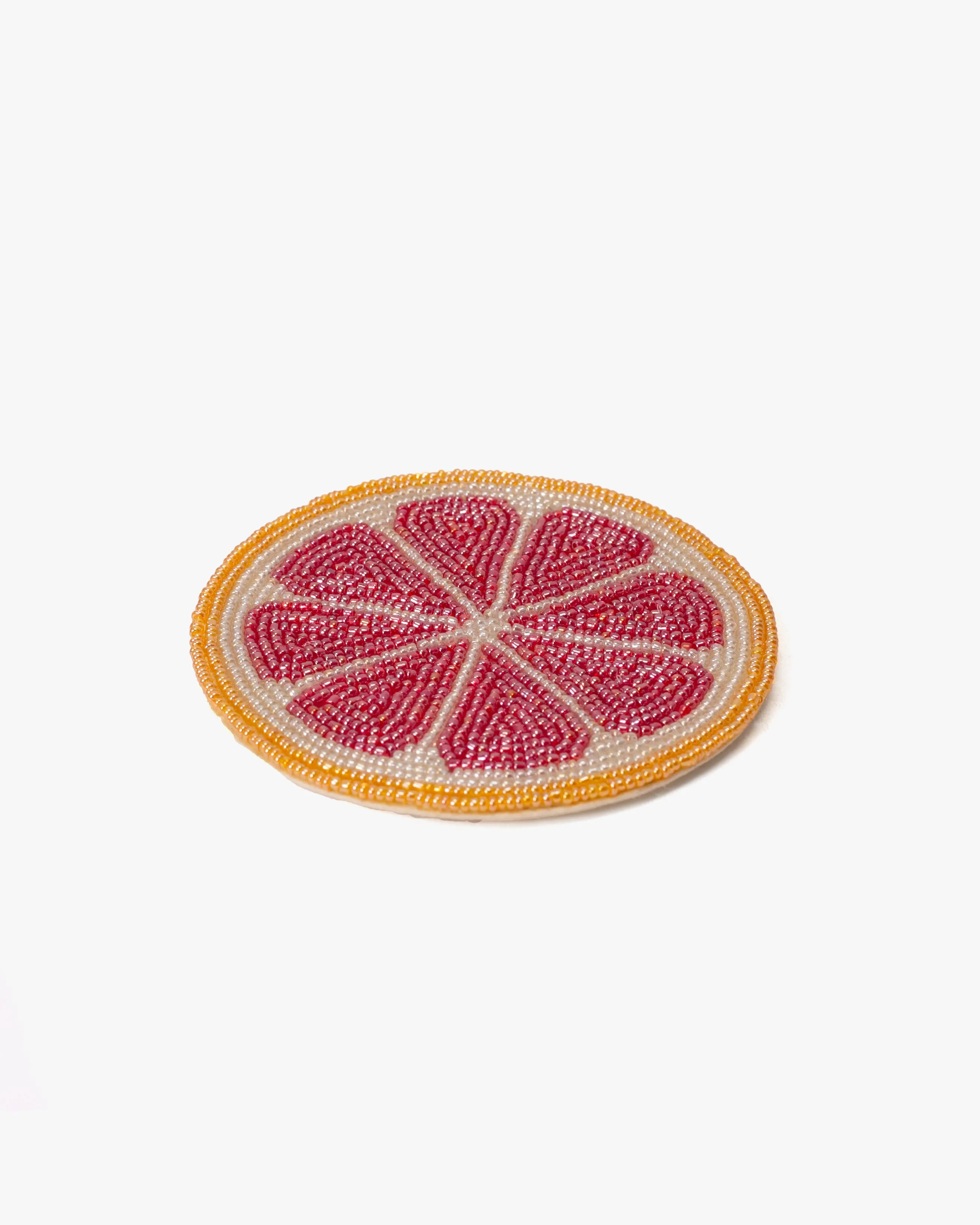 Coaster, Bisque, Beaded Grapefruit
