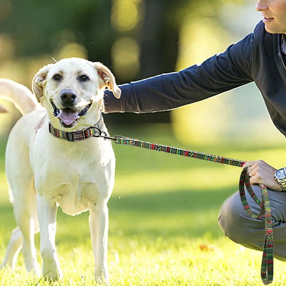 Colorful Personalized Dog Collar Set: Stylish Pet Accessories for All Breeds