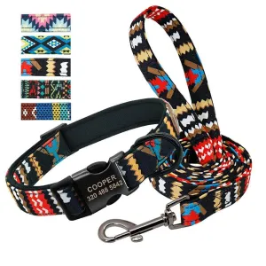 Colorful Personalized Dog Collar Set: Stylish Pet Accessories for All Breeds