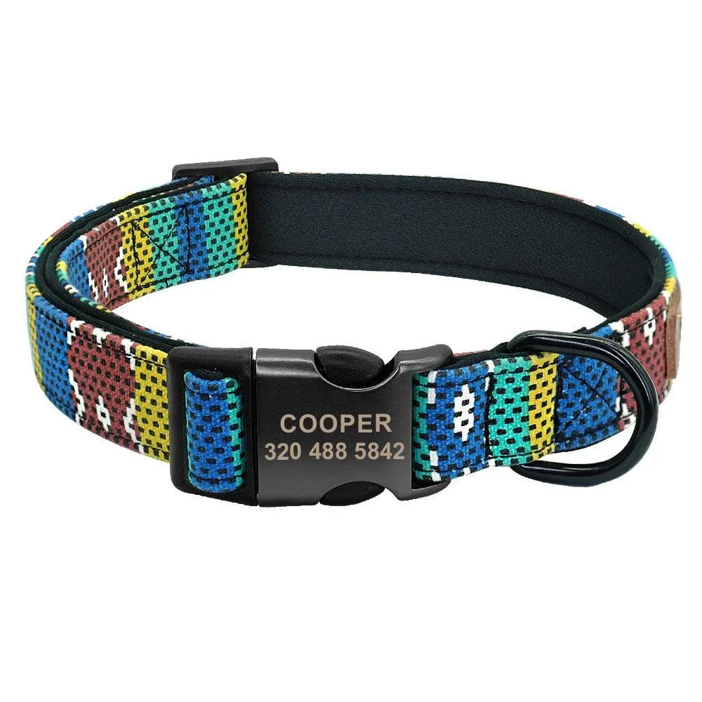 Colorful Personalized Dog Collar Set: Stylish Pet Accessories for All Breeds