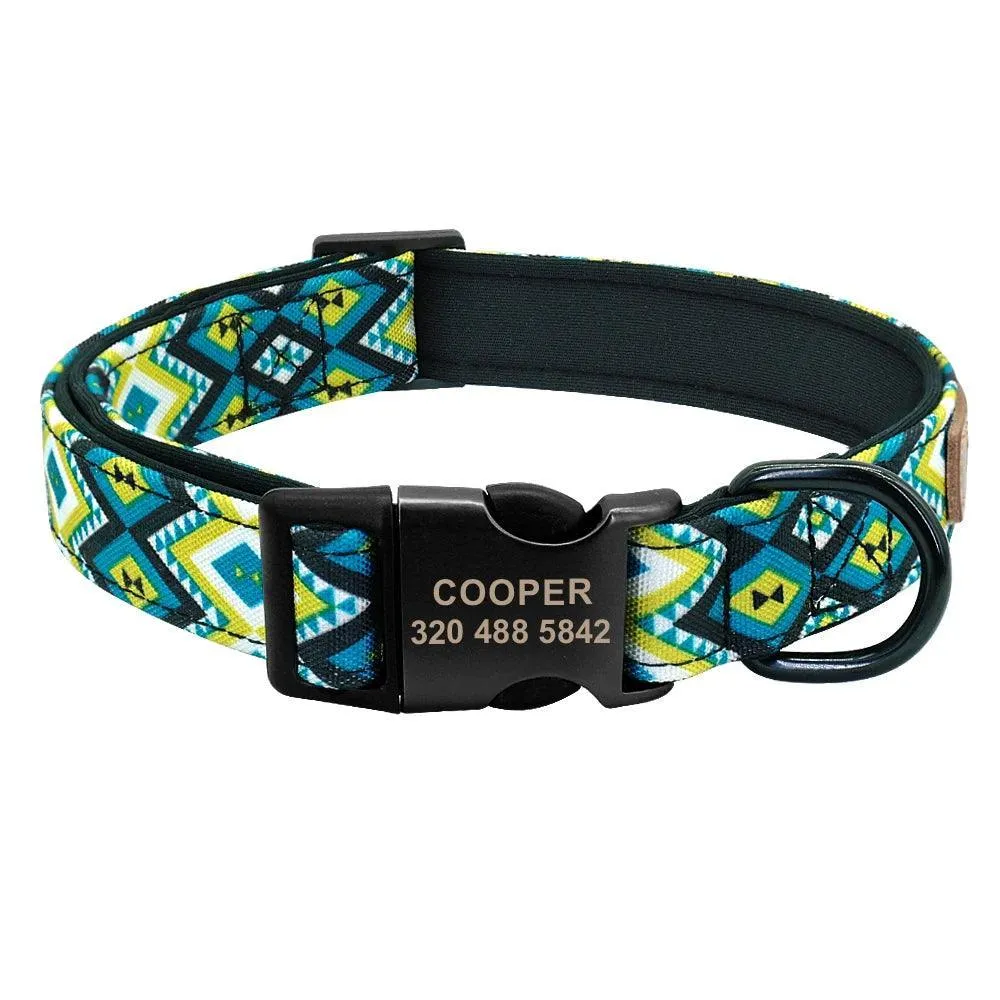 Colorful Personalized Dog Collar Set: Stylish Pet Accessories for All Breeds