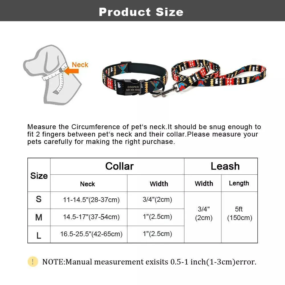 Colorful Personalized Dog Collar Set: Stylish Pet Accessories for All Breeds