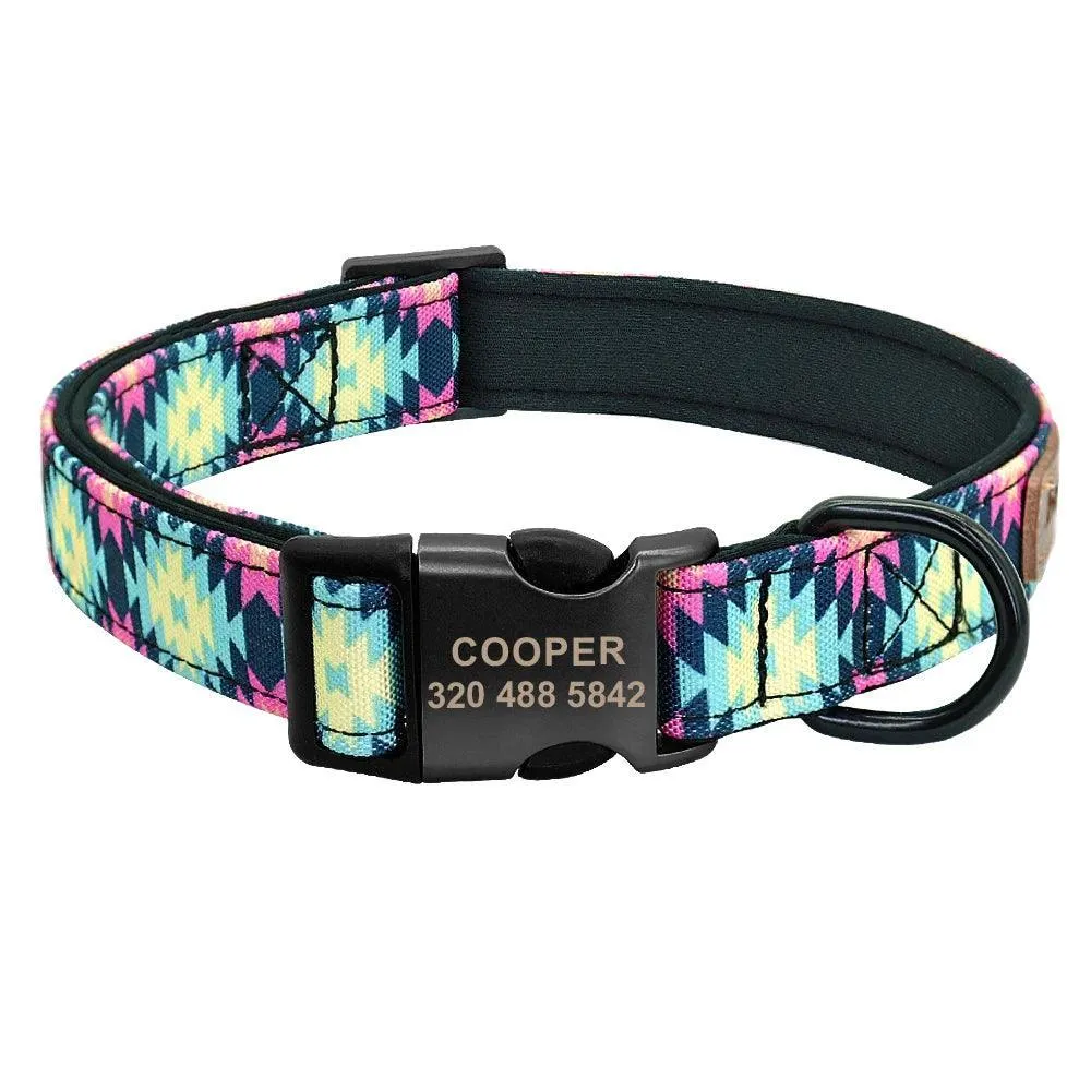 Colorful Personalized Dog Collar Set: Stylish Pet Accessories for All Breeds