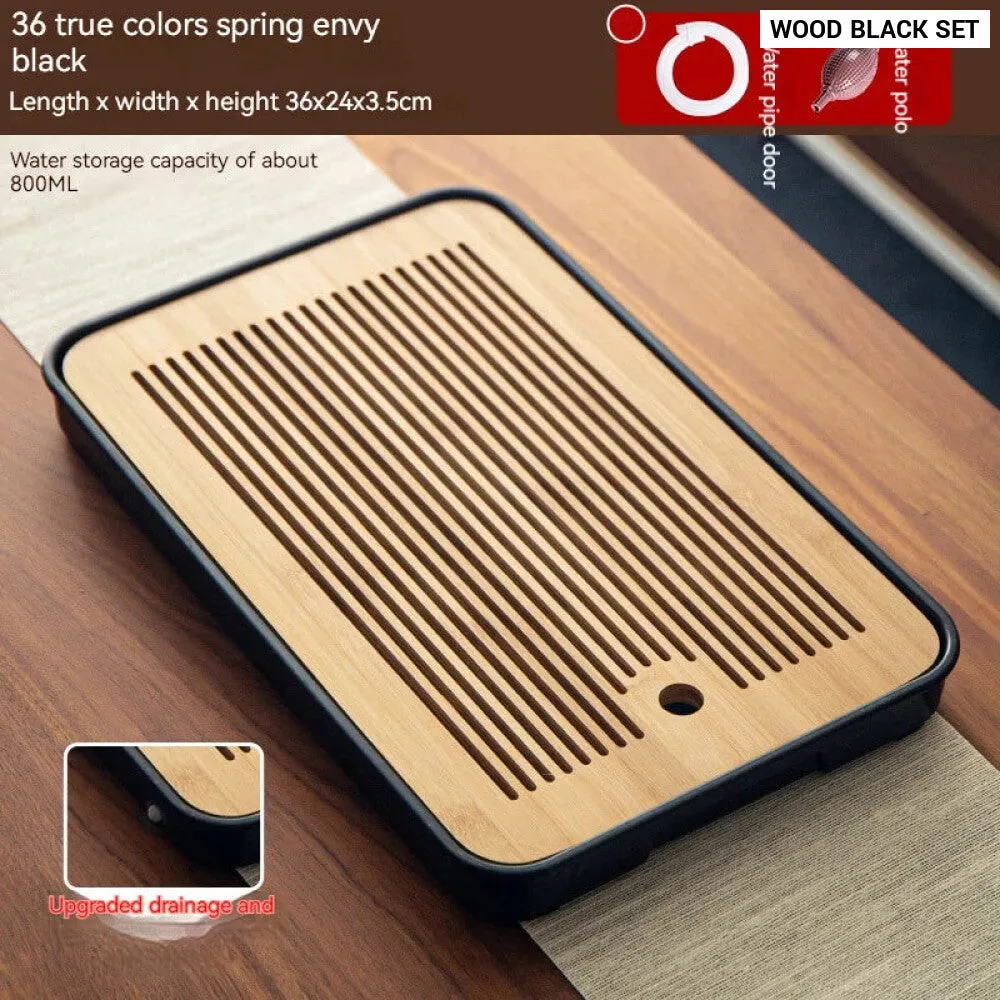 Compact Bamboo Tea Tray for Kung Fu Tea Set