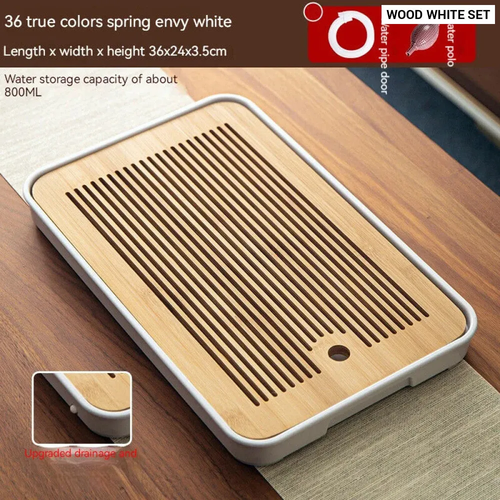 Compact Bamboo Tea Tray for Kung Fu Tea Set
