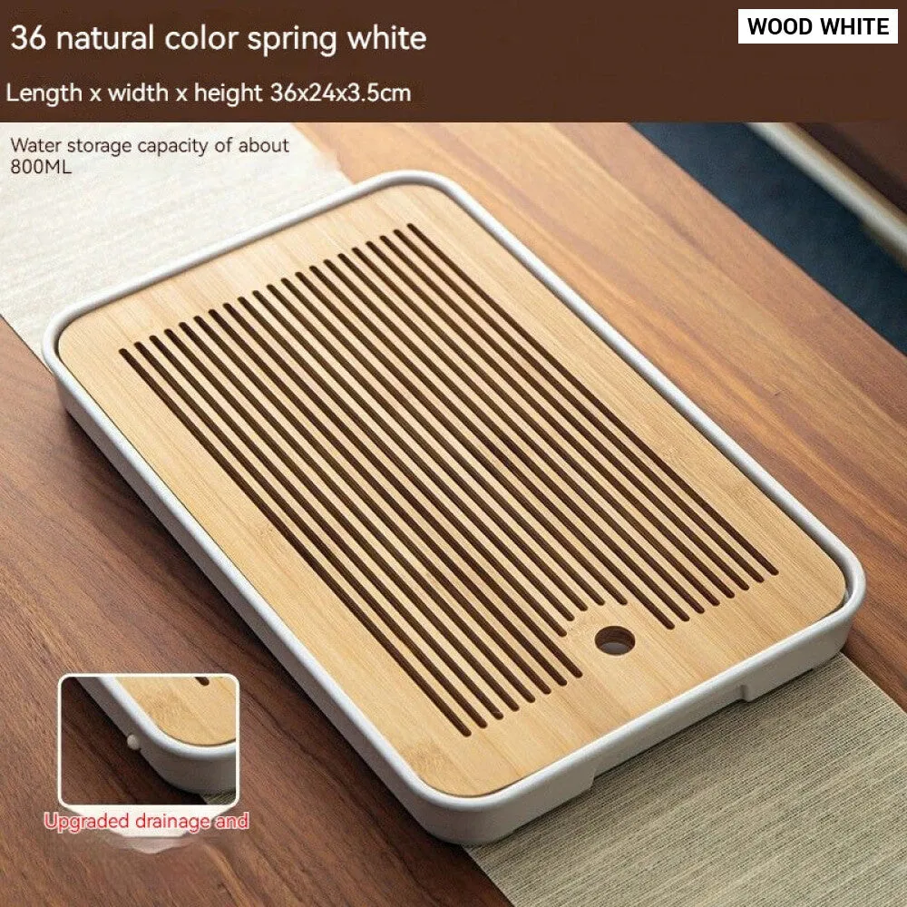 Compact Bamboo Tea Tray for Kung Fu Tea Set