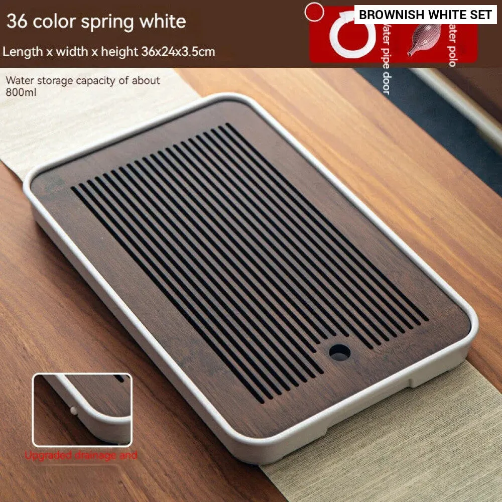 Compact Bamboo Tea Tray for Kung Fu Tea Set