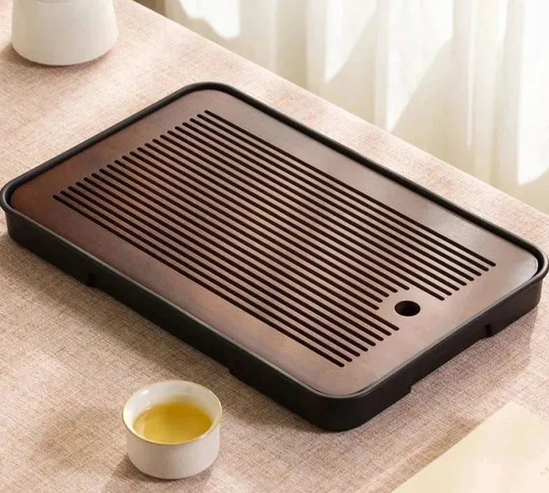 Compact Bamboo Tea Tray for Kung Fu Tea Set
