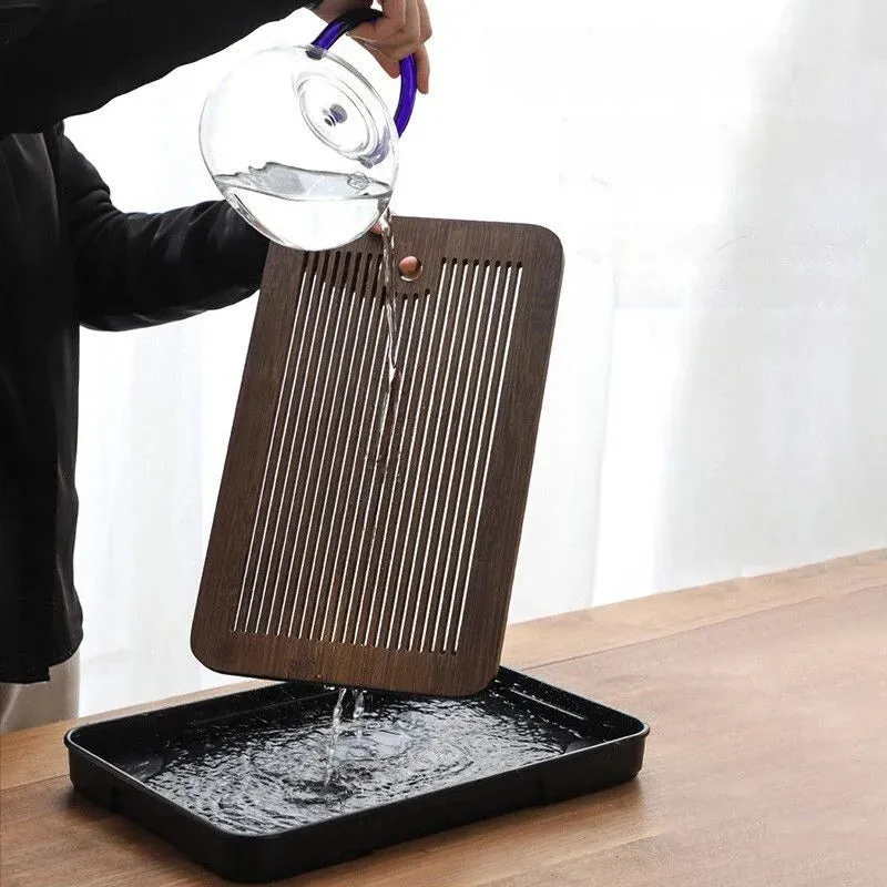 Compact Bamboo Tea Tray for Kung Fu Tea Set