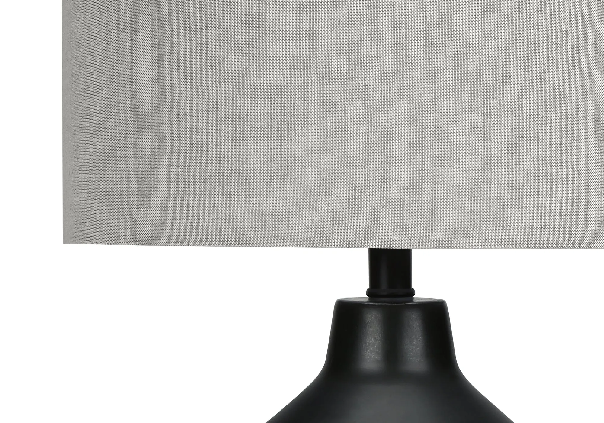 ContempoGlow: Black Concrete Table Lamp - Illuminate Your Space with Style! 24"H