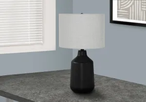 ContempoGlow: Black Concrete Table Lamp - Illuminate Your Space with Style! 24"H