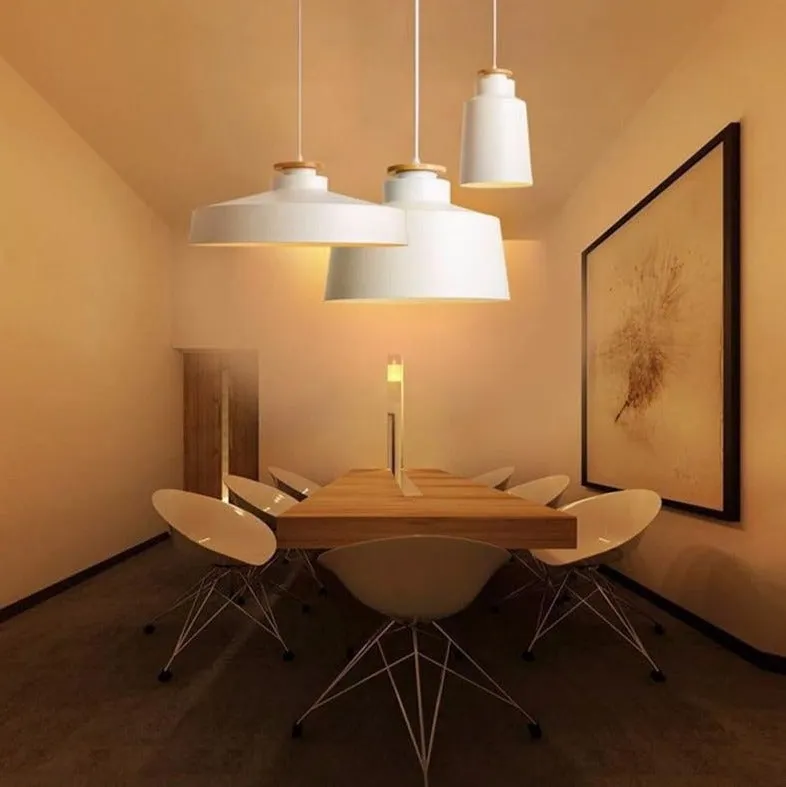Contrast Metal & Wood Pendant Lights