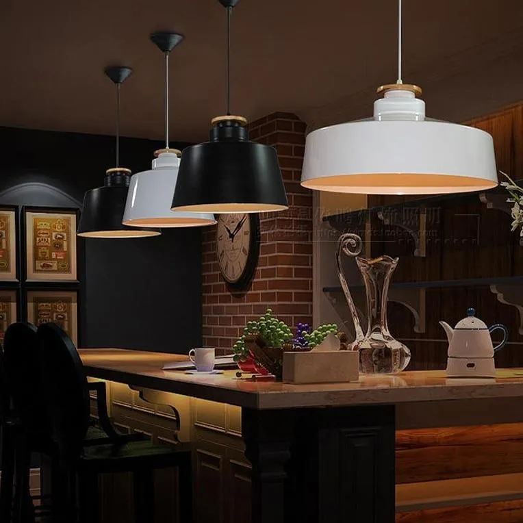 Contrast Metal & Wood Pendant Lights