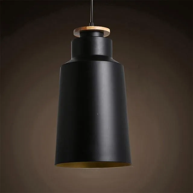 Contrast Metal & Wood Pendant Lights