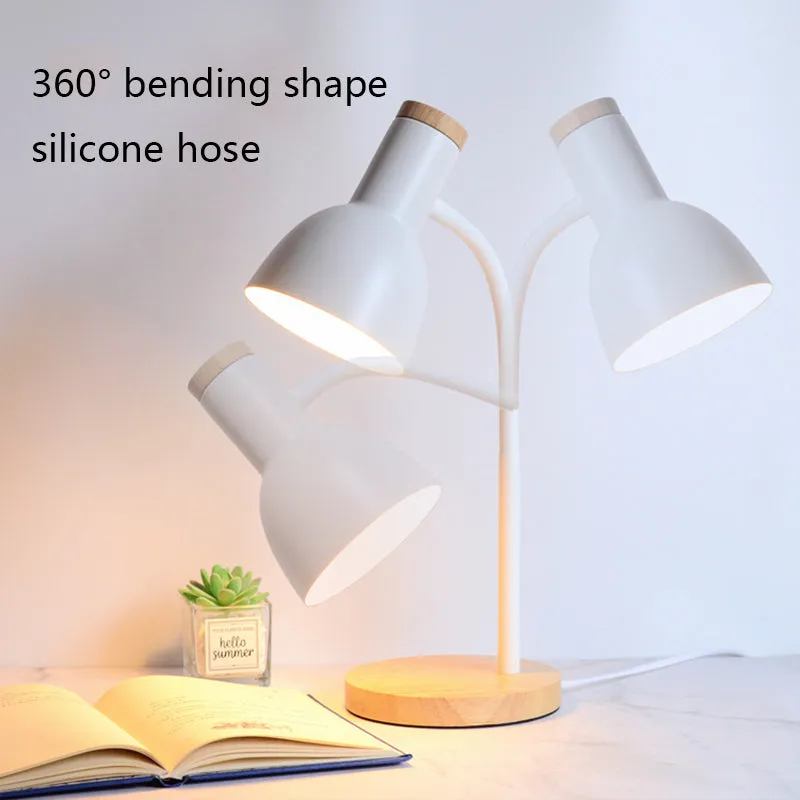Creative Wooden Iron Table & Desk Lamp-Grey