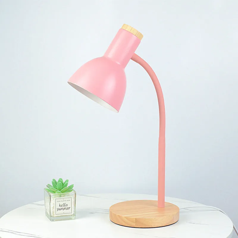 Creative Wooden Iron Table & Desk Lamp-Pink
