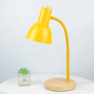 Creative Wooden Iron Table & Desk Lamp-Yellow