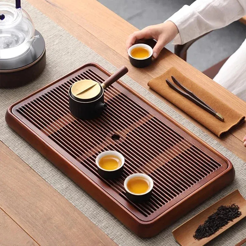 Decorative Bamboo Coffee Tray Set for Kitchen and Restaurant