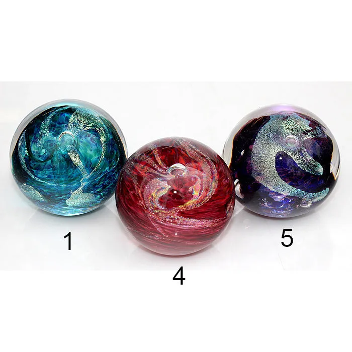 Dichroic Glass Paperweights Artisan Handblown Art Glass Paperweights
