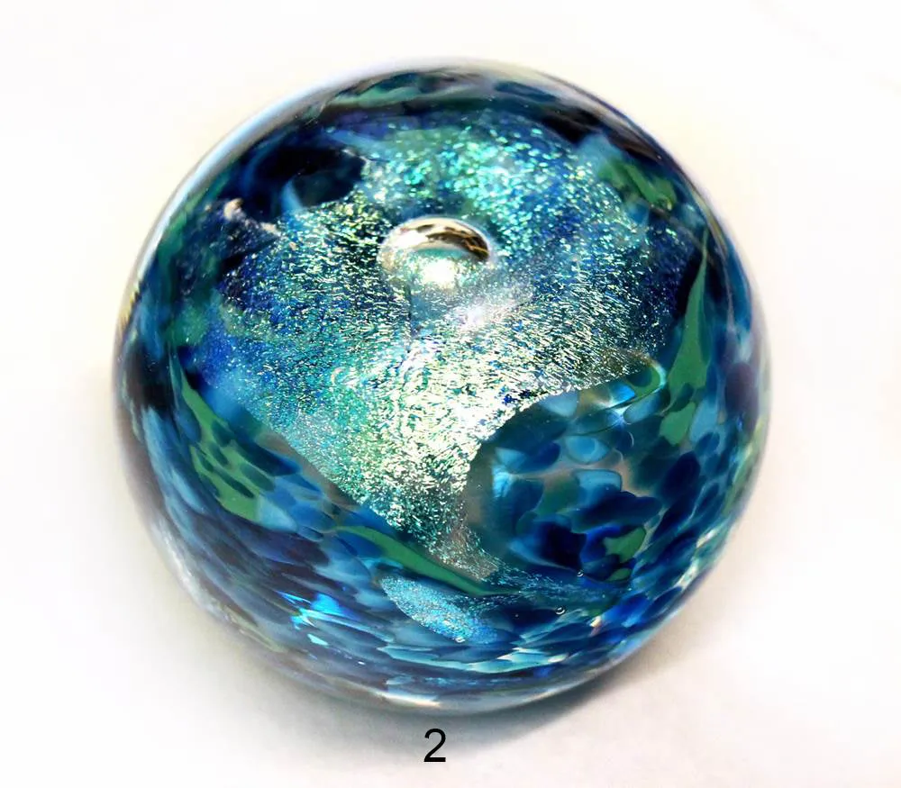 Dichroic Glass Paperweights Artisan Handblown Art Glass Paperweights