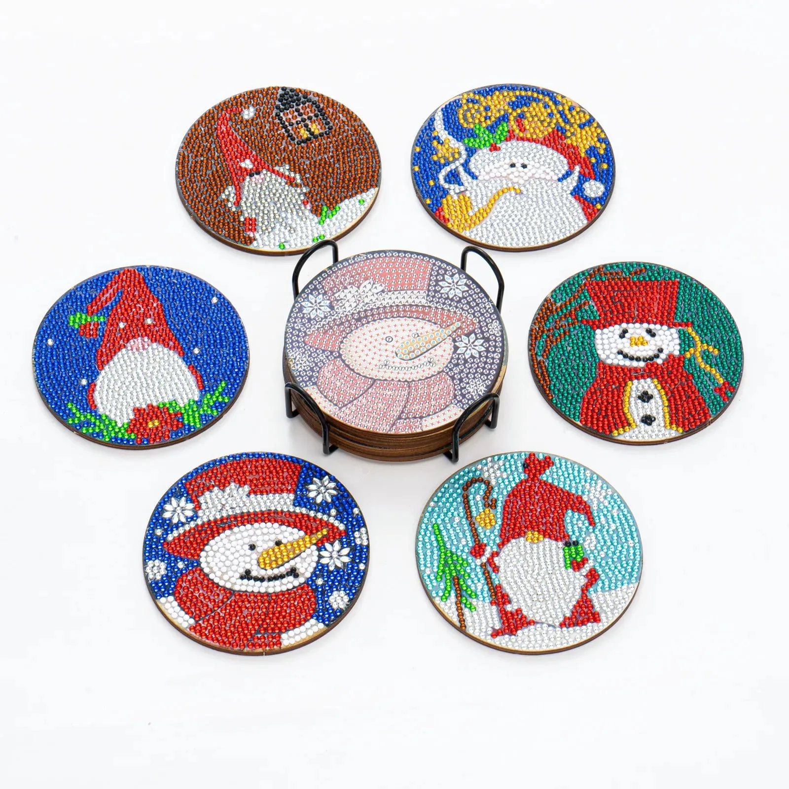 DIY Diamond Art Christmas Coasters Crystal Rhinestone  6pcs/Set