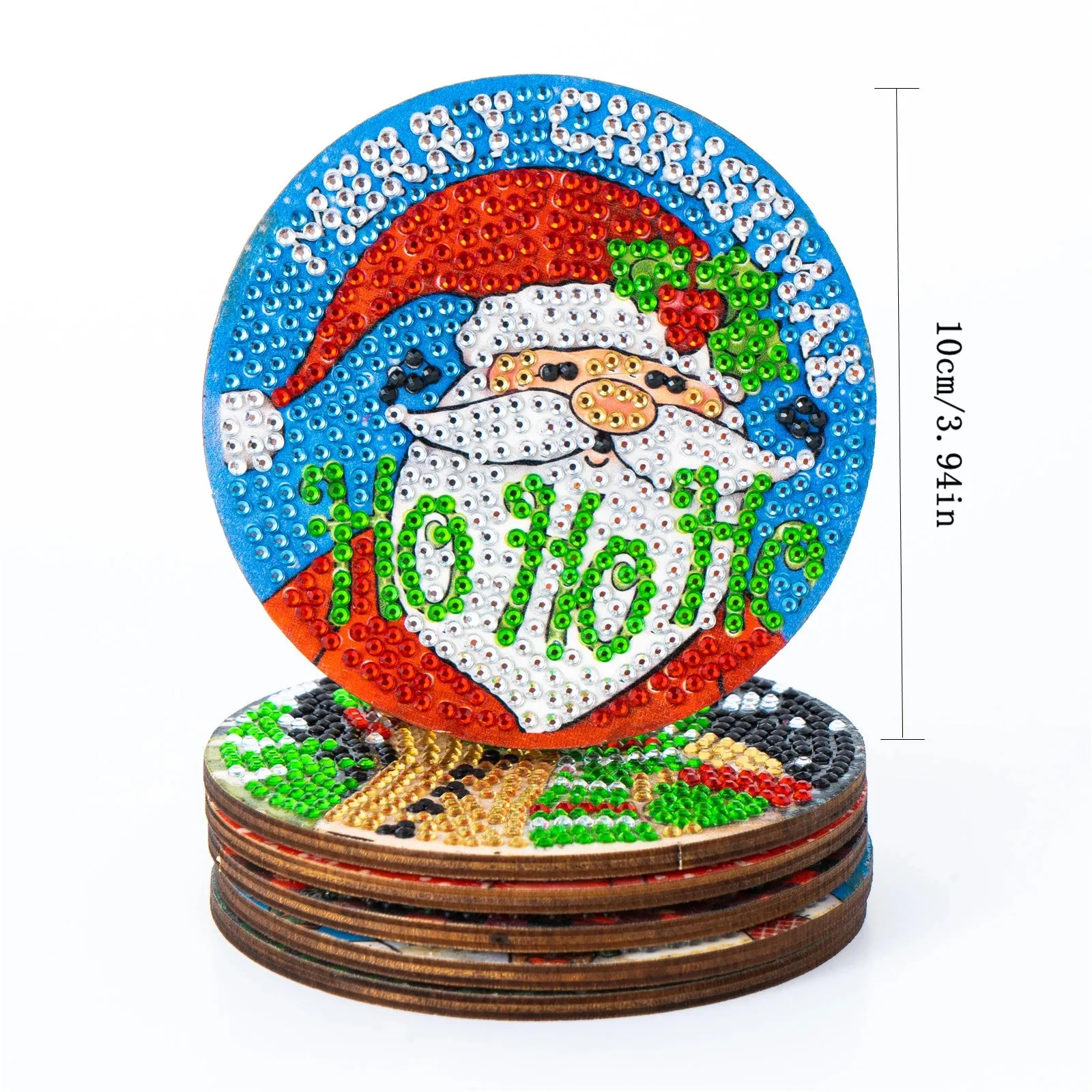 DIY Diamond Art Christmas Coasters Crystal Rhinestone  6pcs/Set