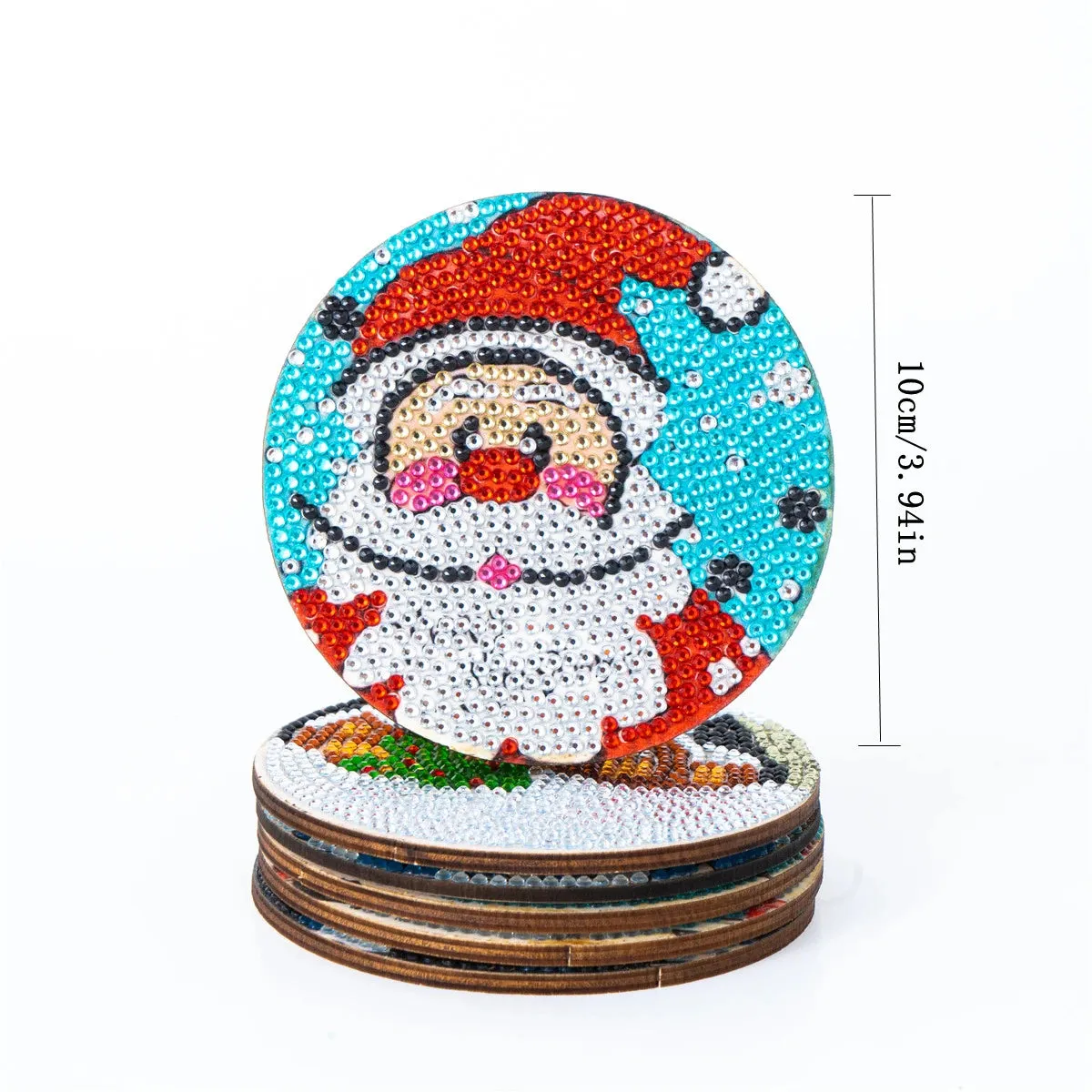 DIY Diamond Art Christmas Coasters Crystal Rhinestone  6pcs/Set