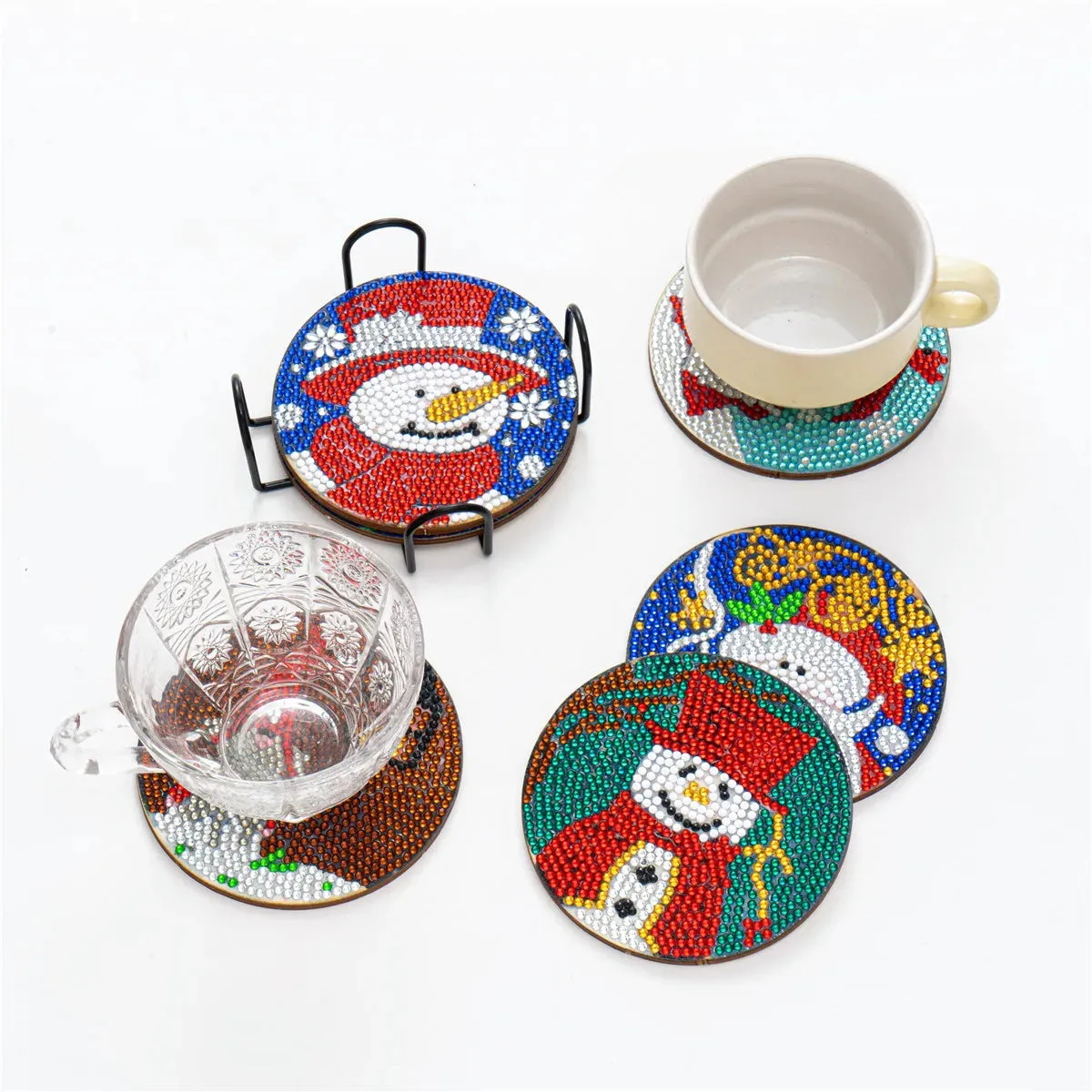 DIY Diamond Art Christmas Coasters Crystal Rhinestone  6pcs/Set