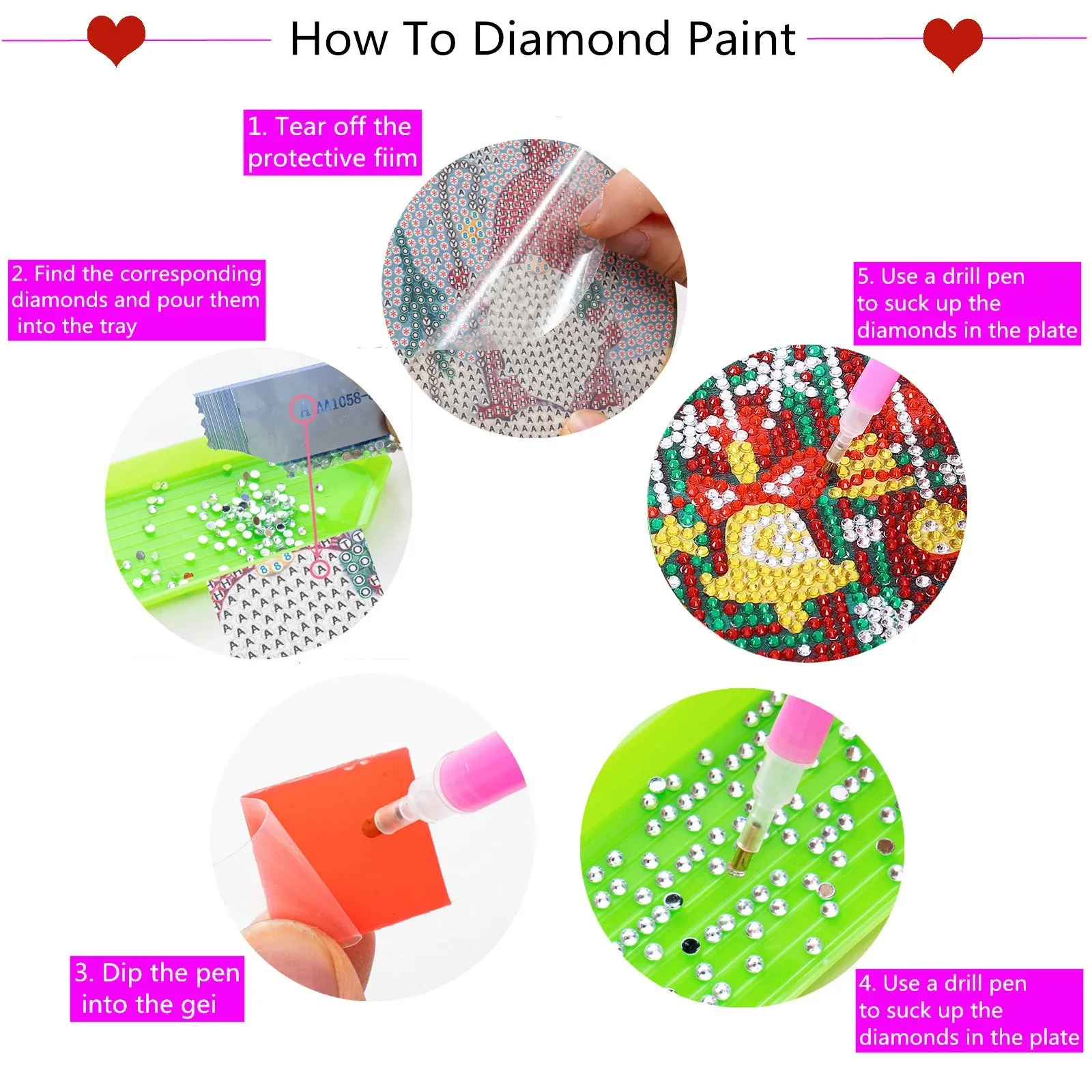 DIY Diamond Art Christmas Coasters Crystal Rhinestone  6pcs/Set
