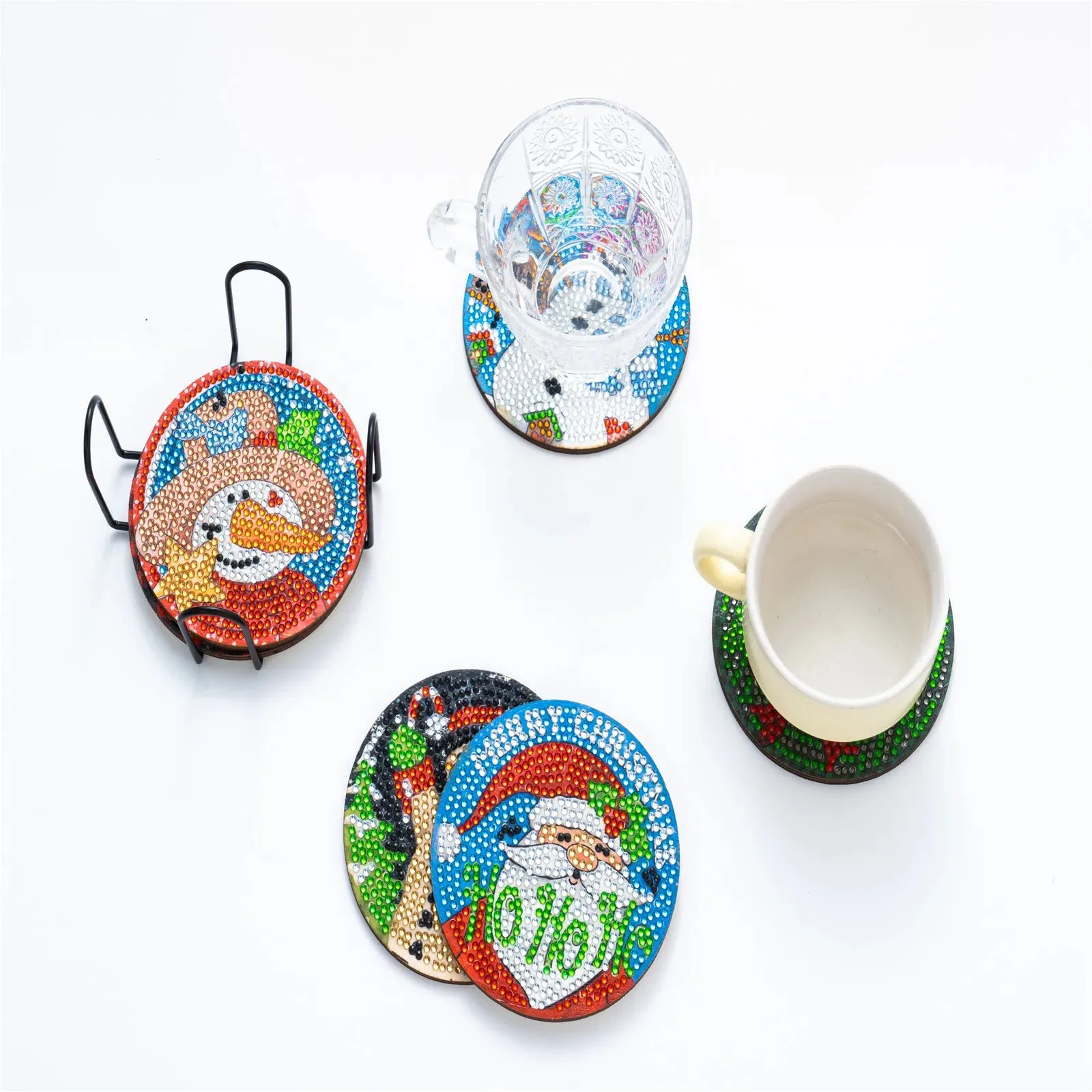 DIY Diamond Art Christmas Coasters Crystal Rhinestone  6pcs/Set