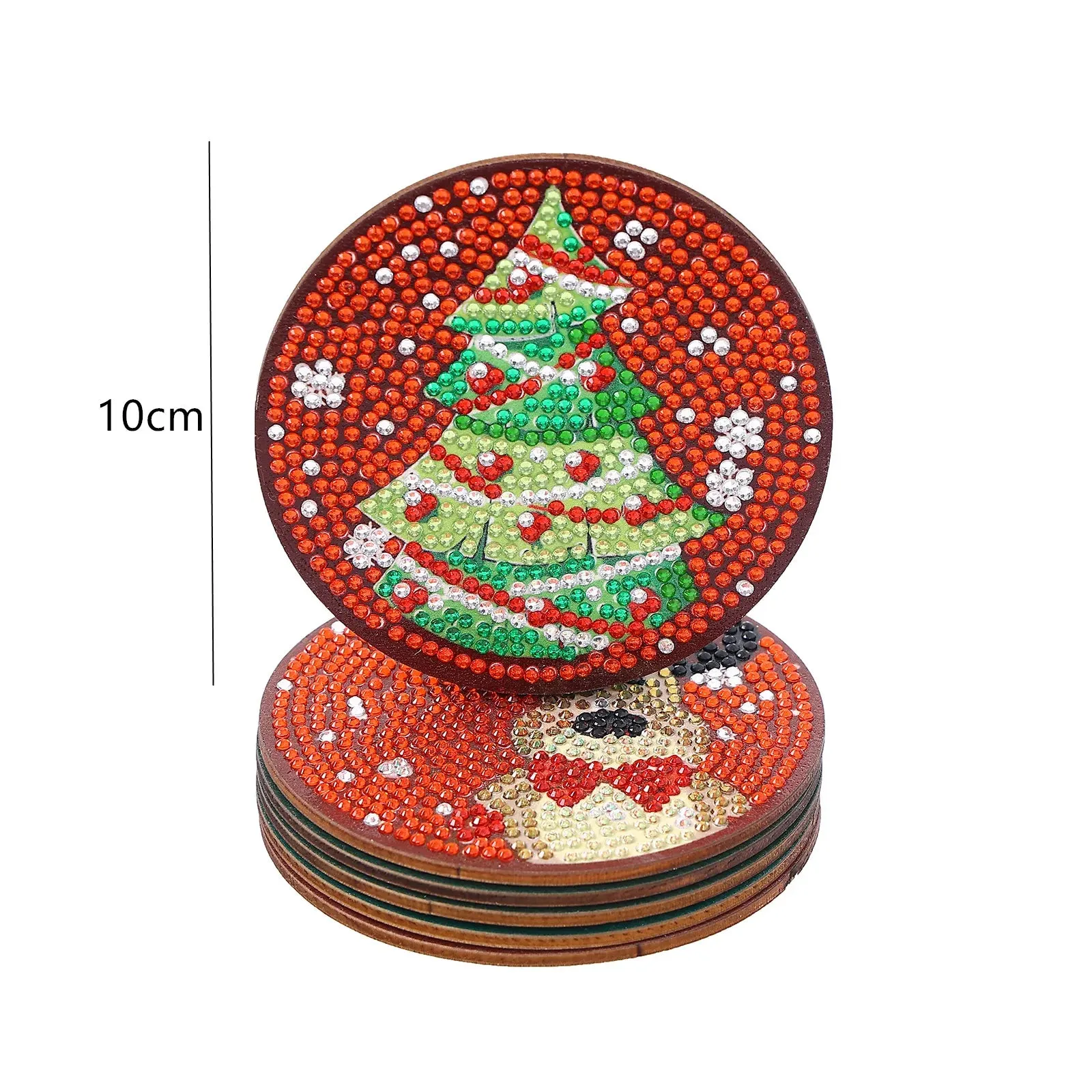DIY Diamond Art Christmas Coasters Crystal Rhinestone  6pcs/Set
