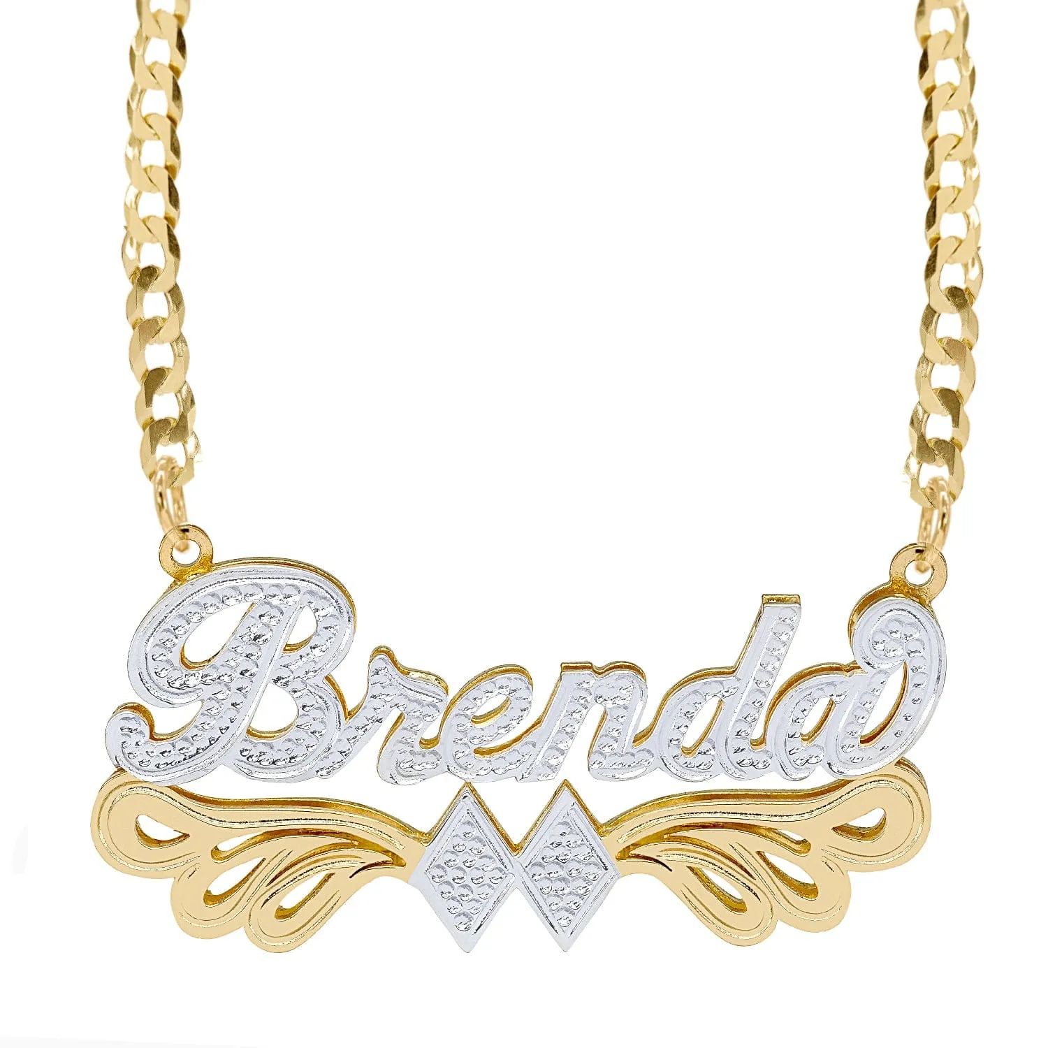 Double-plated Script Name Necklace