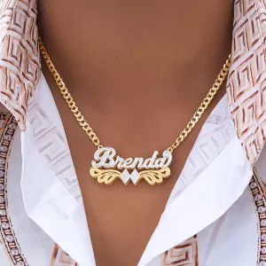 Double-plated Script Name Necklace
