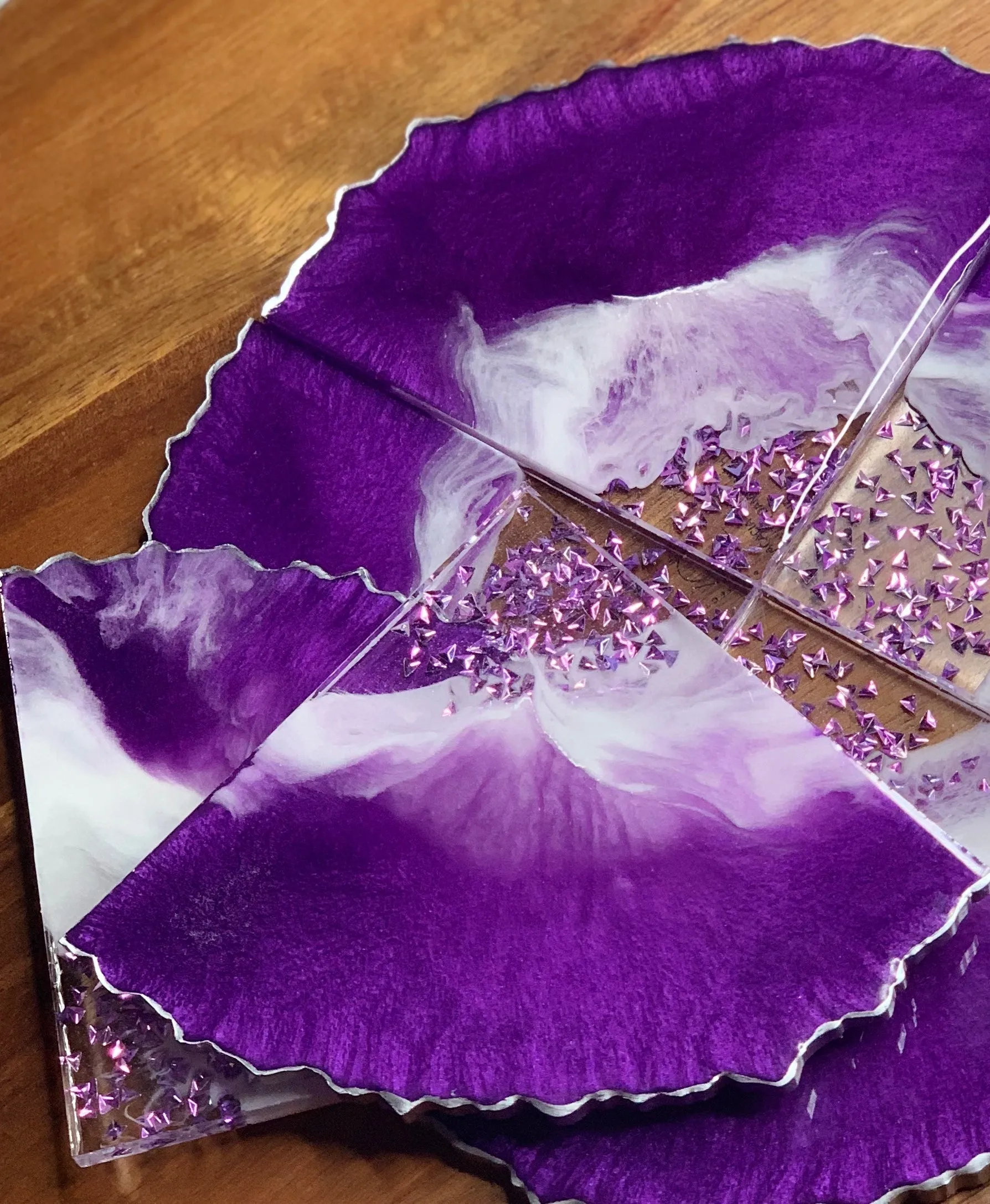 Drink Coasters - Purple Hologram