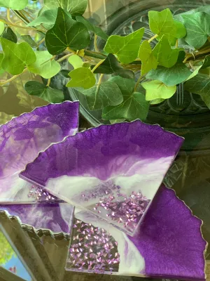 Drink Coasters - Purple Hologram