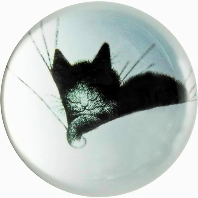 Dubout Cats - Cat Nap Black Cat Glass Paperweight