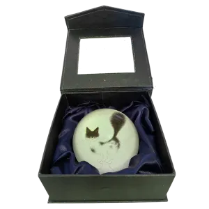 Dubout Cats - Escape Plan Black & White Cat Glass Paperweight