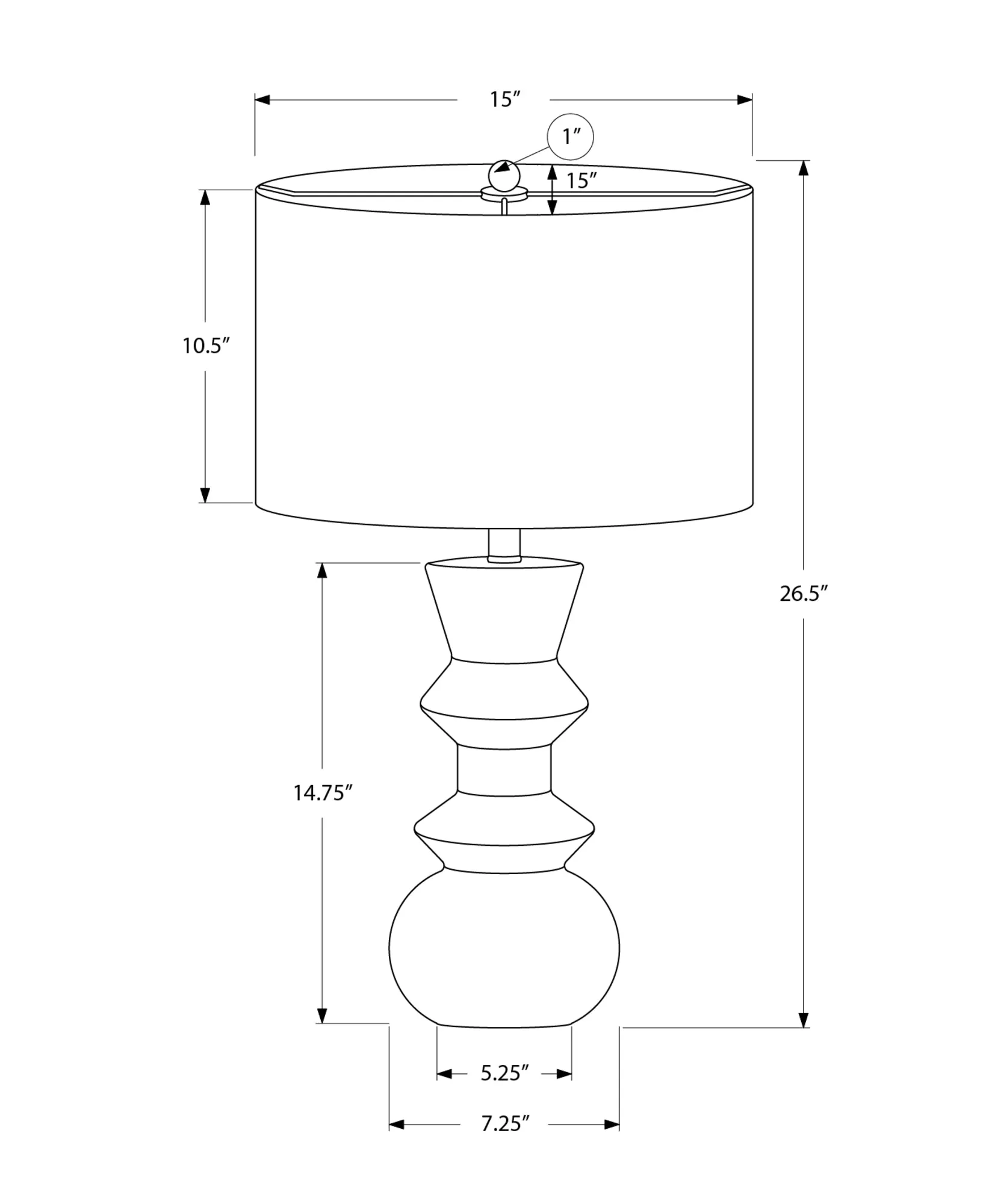 Elegance Illuminate: 26 inch Black Ceramic Lamp with Ivory Shade - Contemporary Design