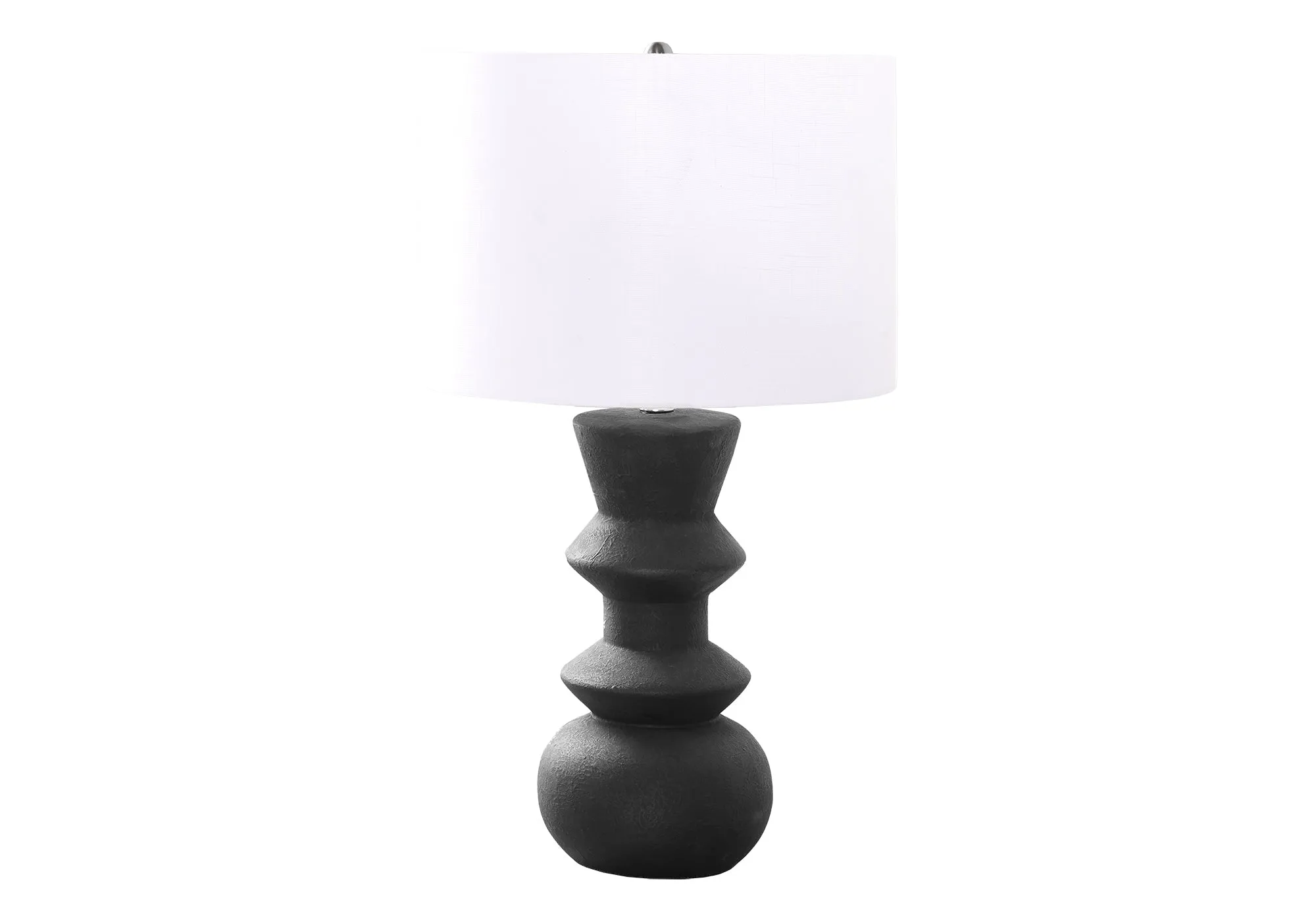 Elegance Illuminate: 26 inch Black Ceramic Lamp with Ivory Shade - Contemporary Design