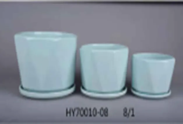 Elegant Round Sky Blue Ceramic Pot with Drainage Hole | Ideal for Tabletop Plants