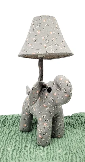 Elle Short Night Lamp- Grey Pink