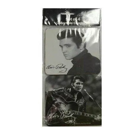 Elvis Coasters - Black & White