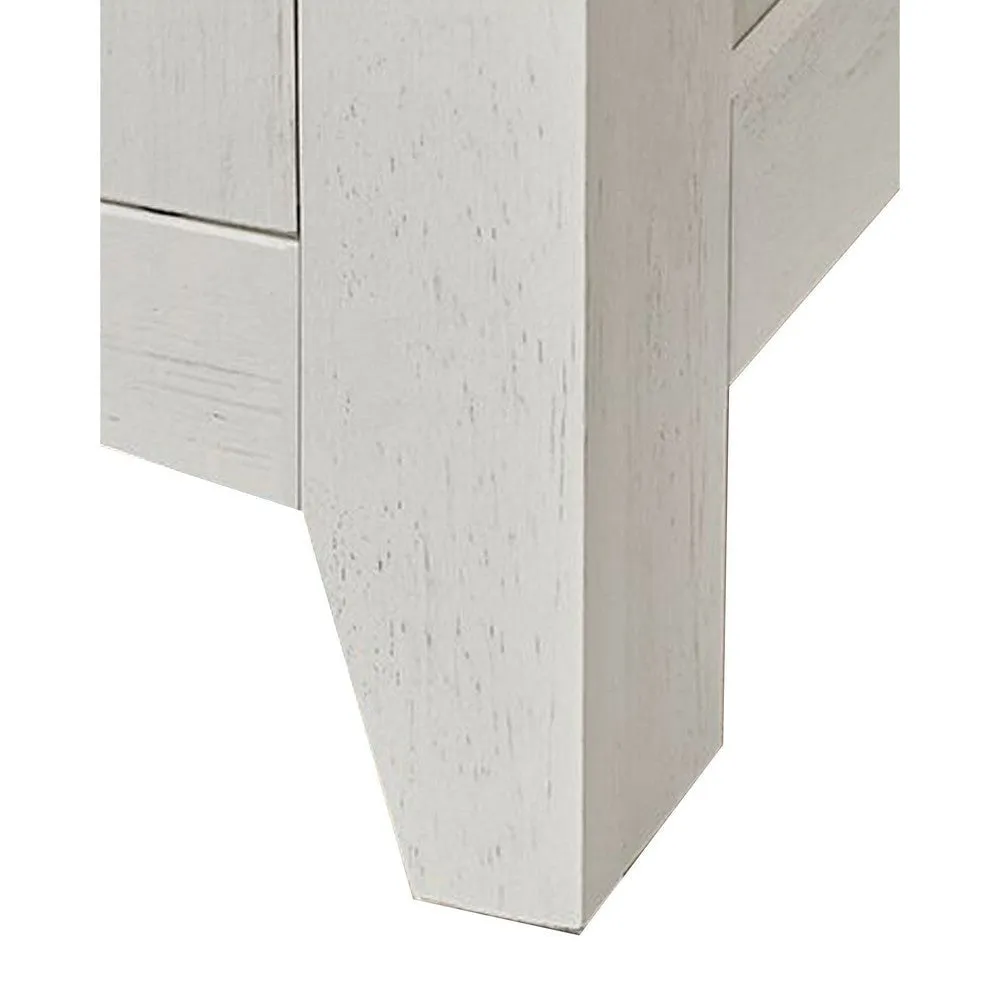 Eva 24 Inch Nightstand Set of 2, Open Top Shelf Cabinet, White, Brown By Casagear Home