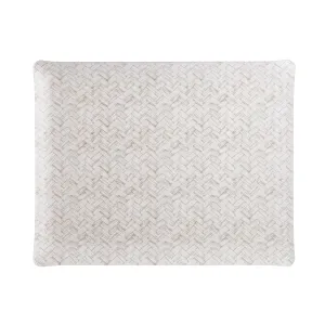 Fabric Tray Large Basketweave Beige