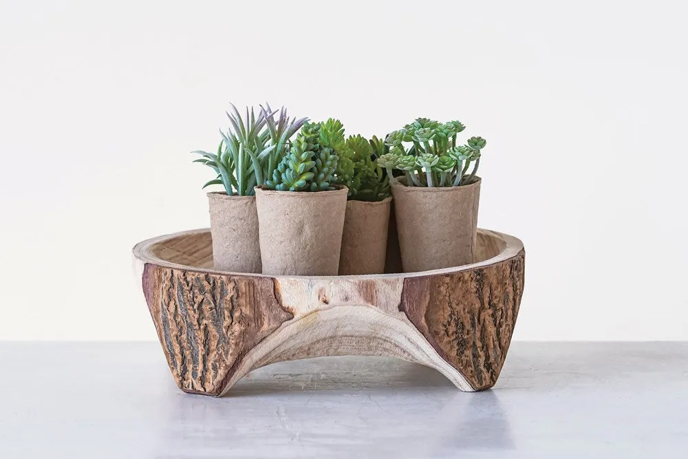 Faux Succulents in Paper Pots